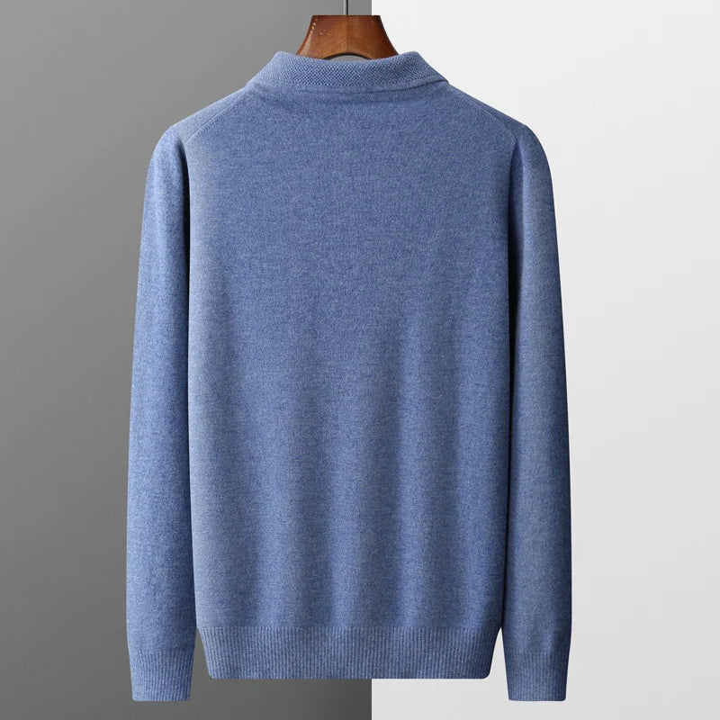 Pull en Laine Mérinos pour Homme à Manches Longues - Haut Décontracté en Tricot, Confort Optimal et Élégance