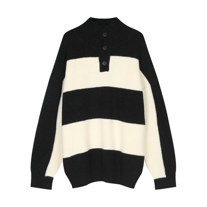 Turtleneck Sweater for Men in Ribbed Knit – Loose and Comfortable Silhouette for Winter