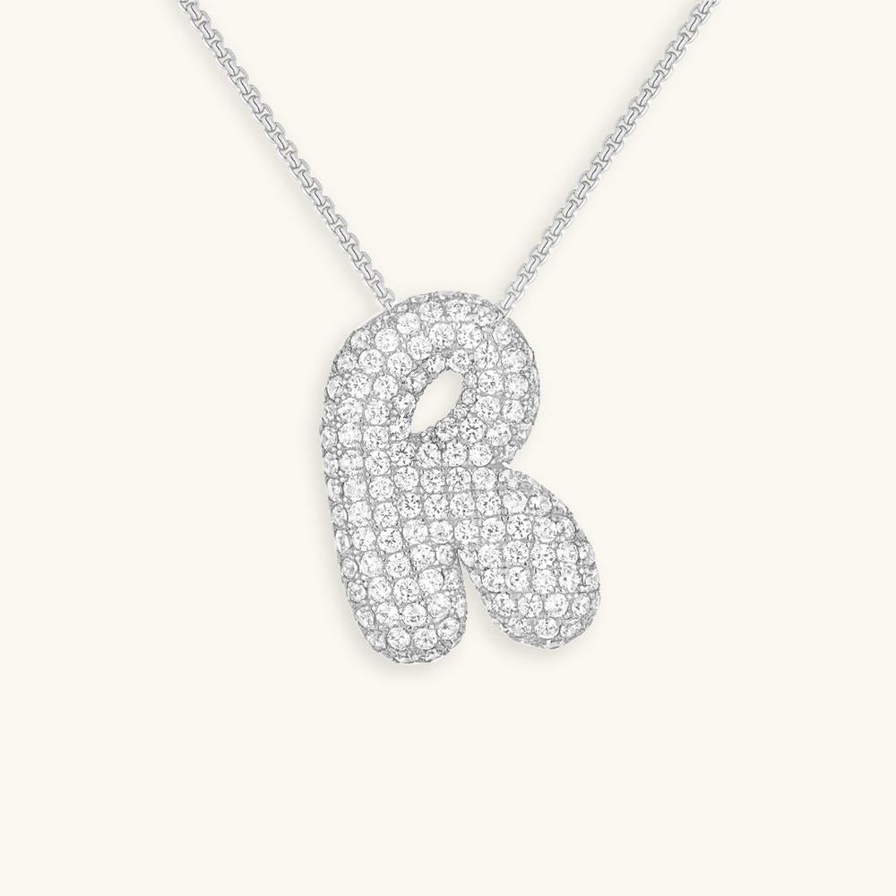 Variant image for Collier Femme Or 18 Carats avec Pendentif Initial et Diamant Simulant 18 pouces-44