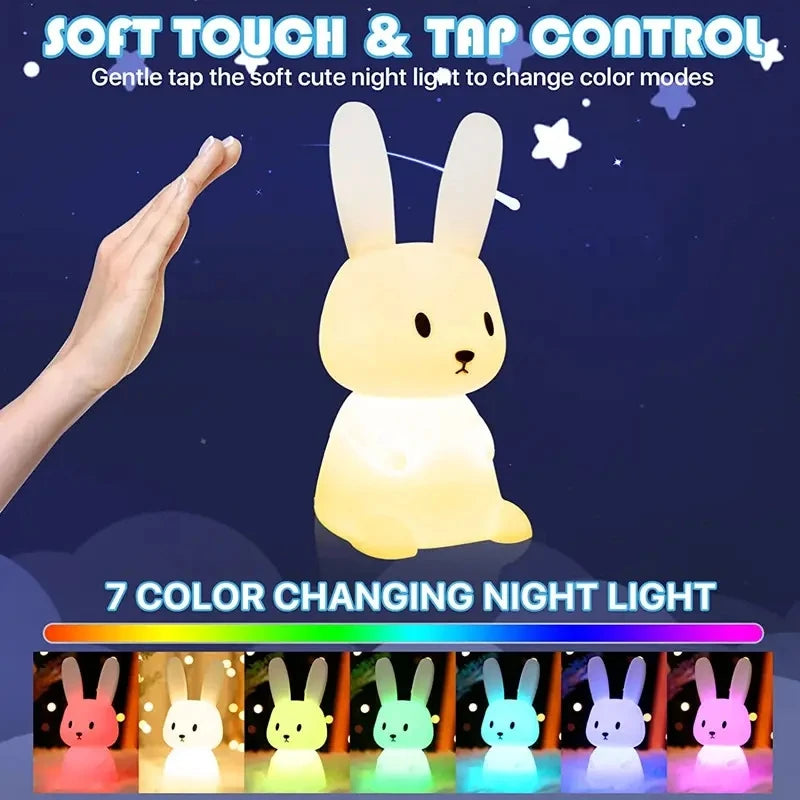 Rabbie Night Light | LED, Touch Sensor, Color Changing