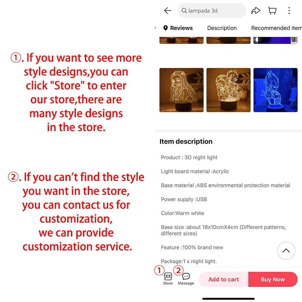 Radiant 3D Night Light | USB Powered, Multi-Color LED Night Lamp