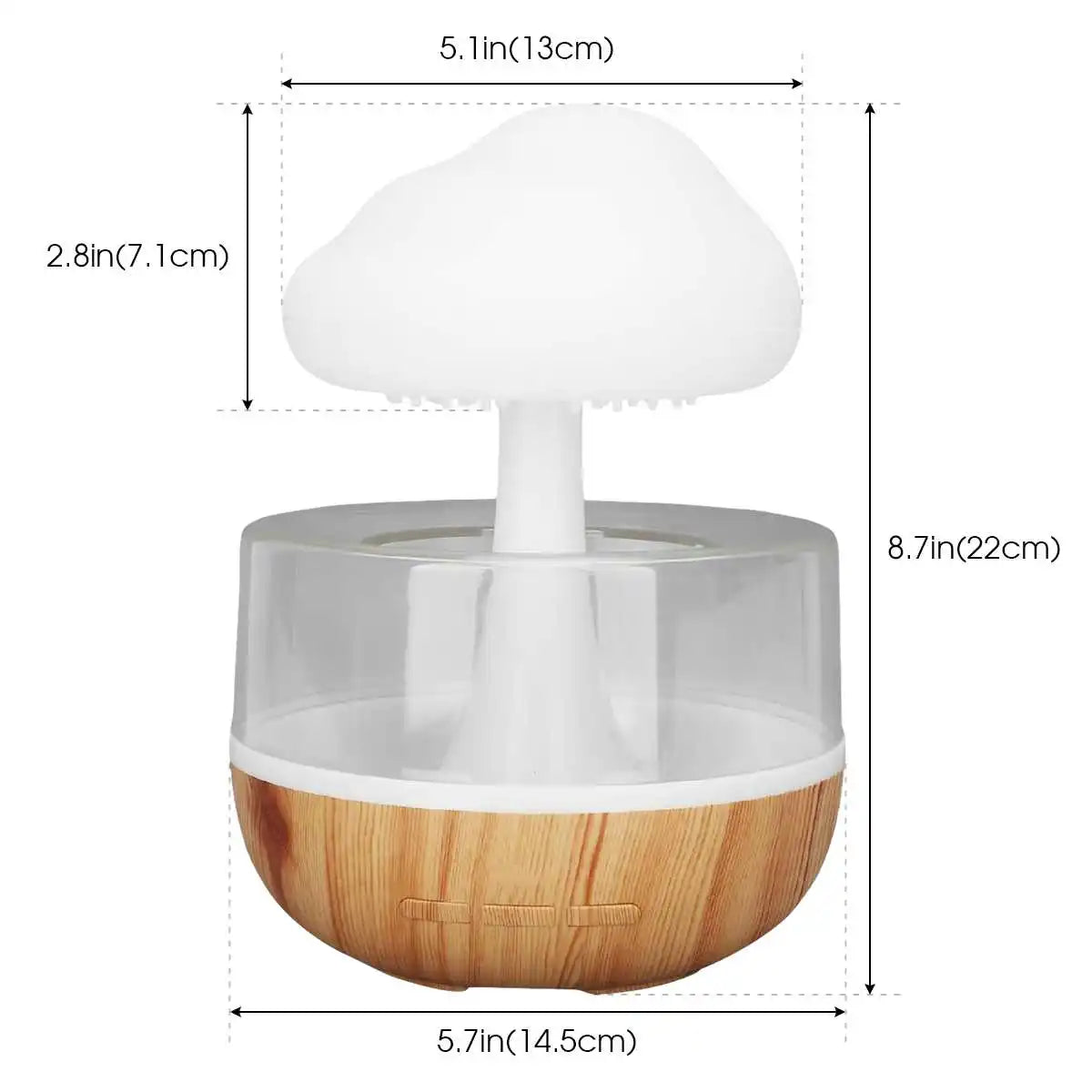Rain Cloud Humidifier with Colorful Lighting and Aroma Diffuser – 300ml Capacity, 6-Hour Runtime