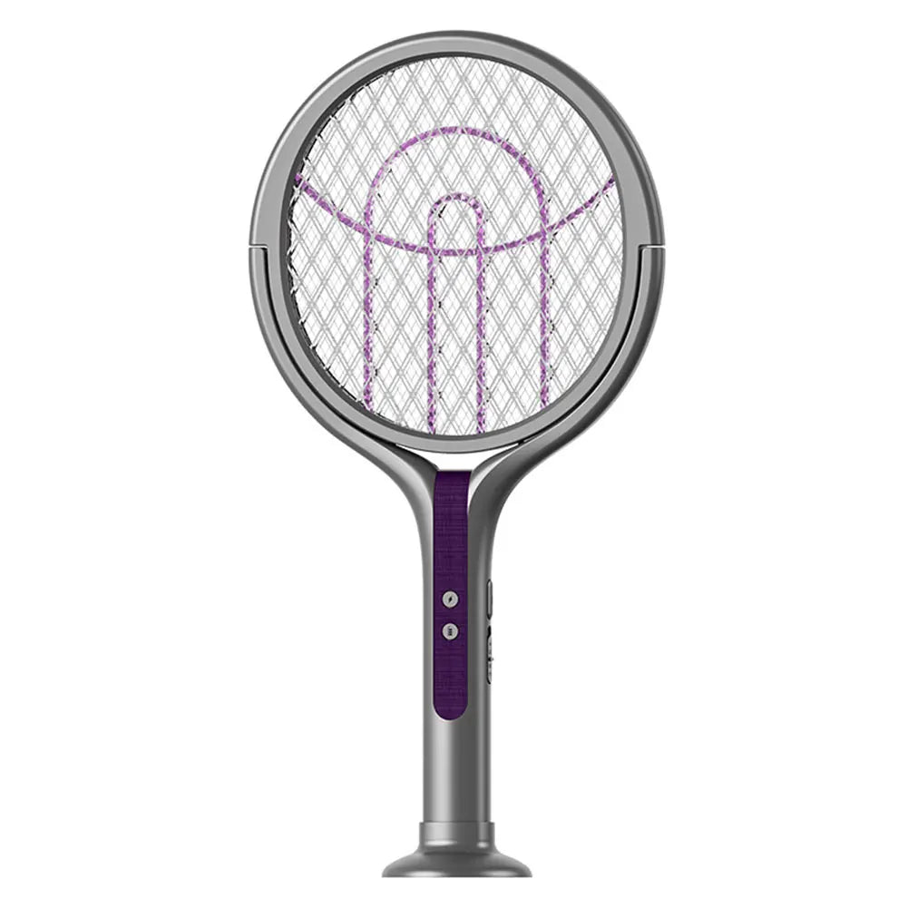 Rechargeable Bug Zapper Racket with Rotating Head and Extendable Reach – 2 in 1 Fly Killer and Mosquito Trap