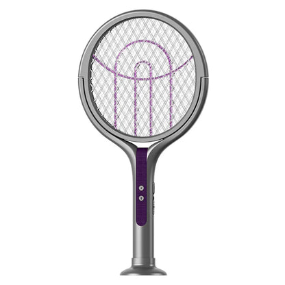 Rechargeable Bug Zapper Racket with Rotating Head and Extendable Reach – 2 in 1 Fly Killer and Mosquito Trap