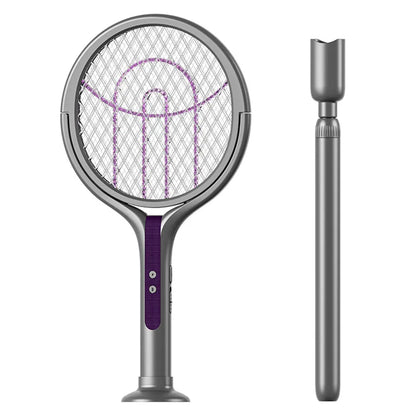 Rechargeable Bug Zapper Racket with Rotating Head and Extendable Reach – 2 in 1 Fly Killer and Mosquito Trap