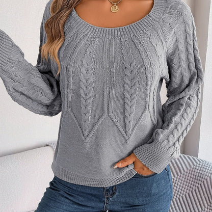 Relaxtic Pullover Sweater | Boxy Cable Knit, Cozy Fall Essential