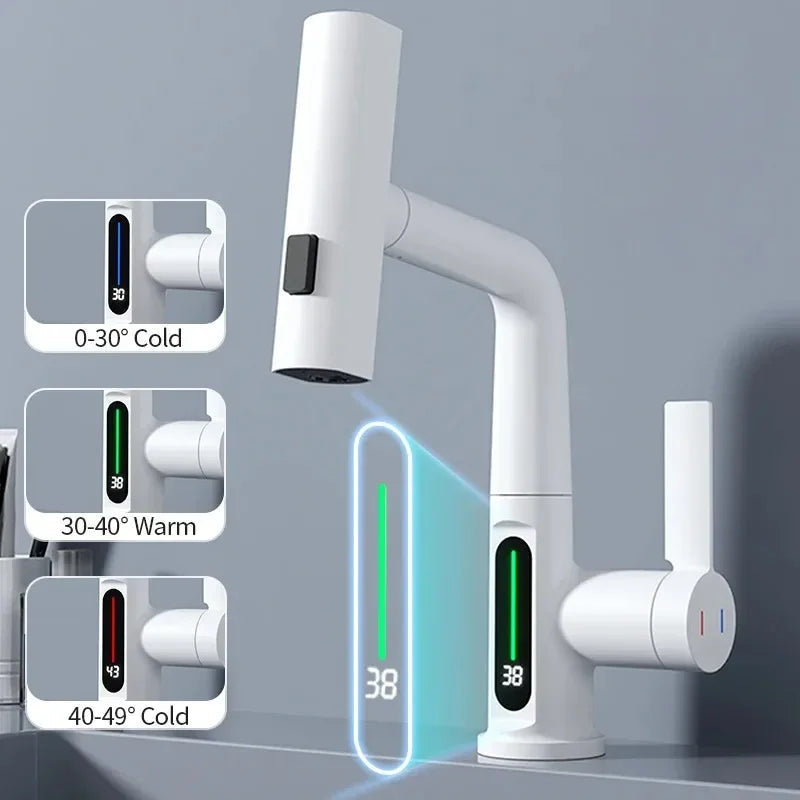 Robinet de Cuisine avec Affichage LED de Température et Contrôle Eau Chaude/Froide