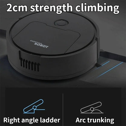 Aspirateur robot compact 3 en 1 – Mini balayeuse automatique légère 250 g pour un nettoyage efficace et une navigation facile