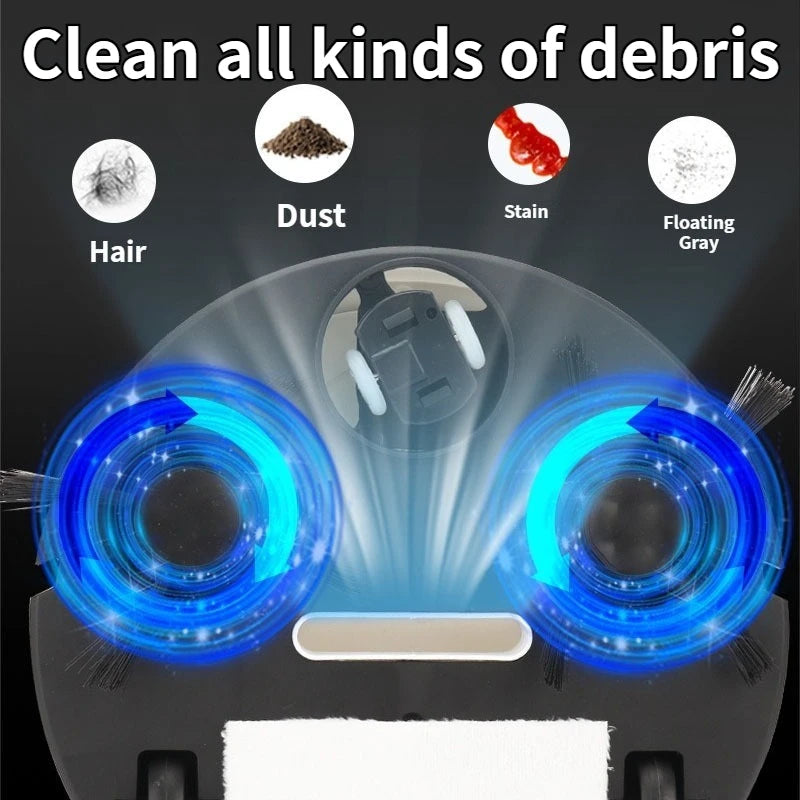 Robot Aspirateur Compact 3 en 1 – Mini Balayeuse Automatique Léger 250 g pour Nettoyage Efficace et Navigation Facile
