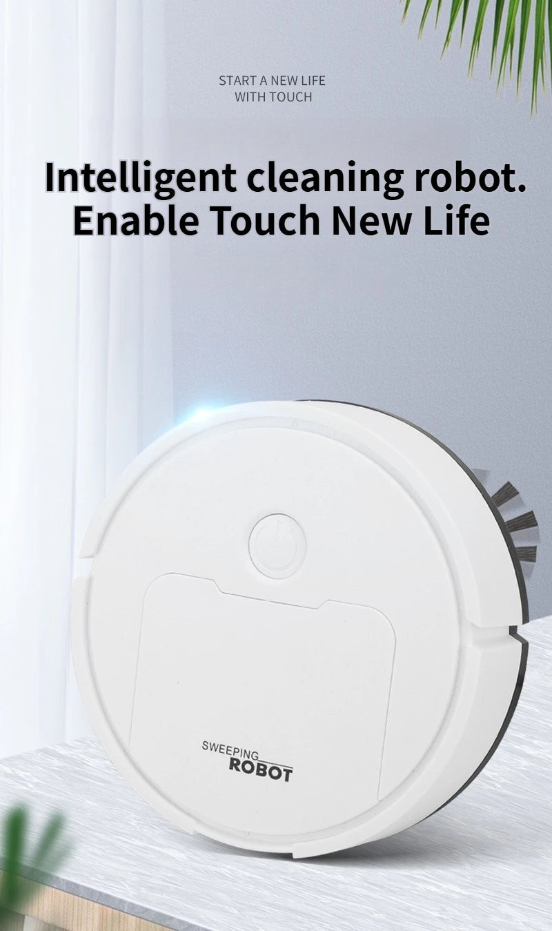 Aspirateur robot compact 3 en 1 – Mini balayeuse automatique légère 250 g pour un nettoyage efficace et une navigation facile