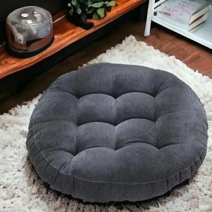 Rondo Floor Cushion | Eco-Friendly Corduroy, Large Round Cushion for Seating and Meditation