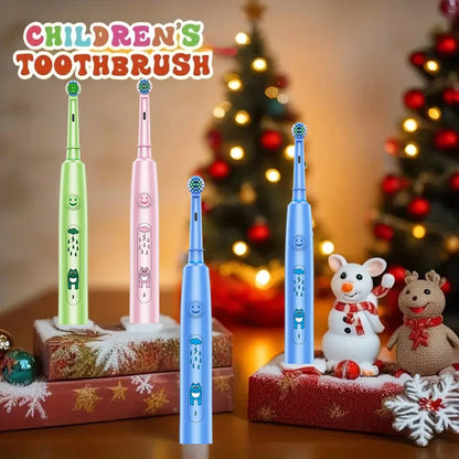 Round Electric Toothbrush with 5 Cleaning Modes and Soft Bristles – USB Rechargeable with 4/8 Replacement Heads