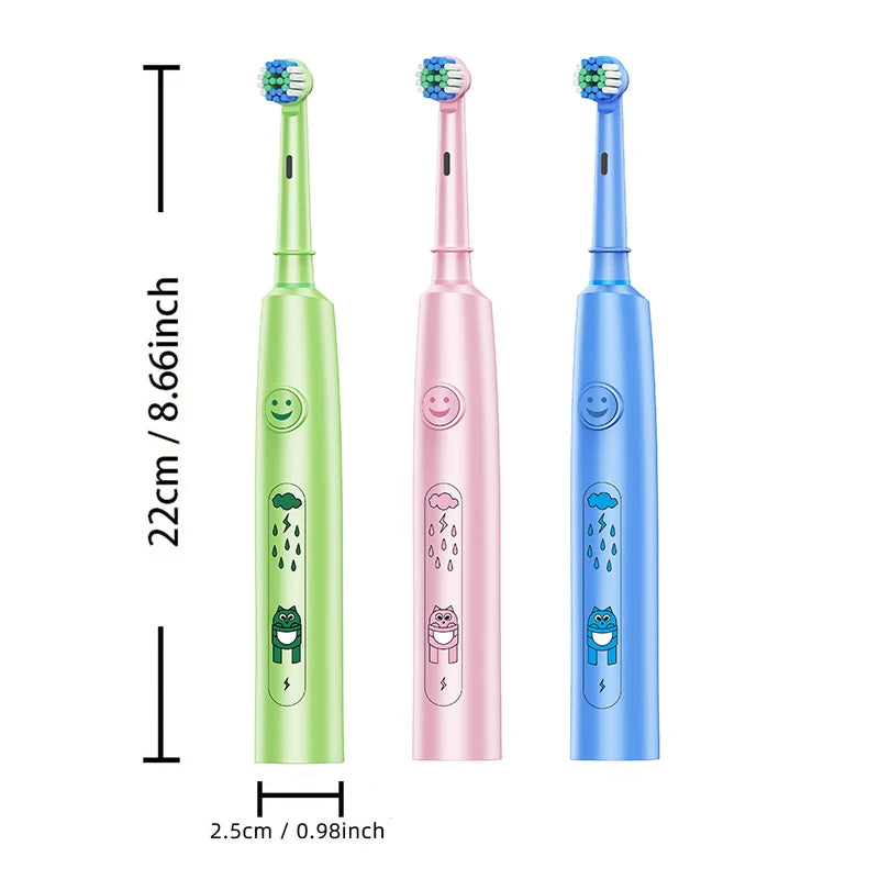 Round Electric Toothbrush with 5 Cleaning Modes and Soft Bristles – USB Rechargeable with 4/8 Replacement Heads