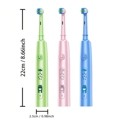 Round Electric Toothbrush with 5 Cleaning Modes and Soft Bristles – USB Rechargeable with 4/8 Replacement Heads