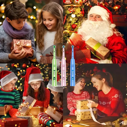 Round Electric Toothbrush with 5 Cleaning Modes and Soft Bristles – USB Rechargeable with 4/8 Replacement Heads