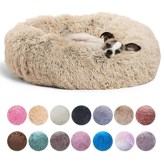 Round Plush Pet Bed for Large Dogs and Cats – Soft and Warm Dog House