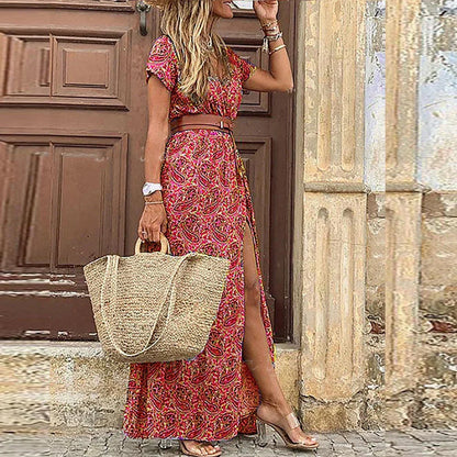 Bohemian Long Summer Dress for Women in Cotton - Elegant and Comfortable, Ideal for Casual and Festive Occasions