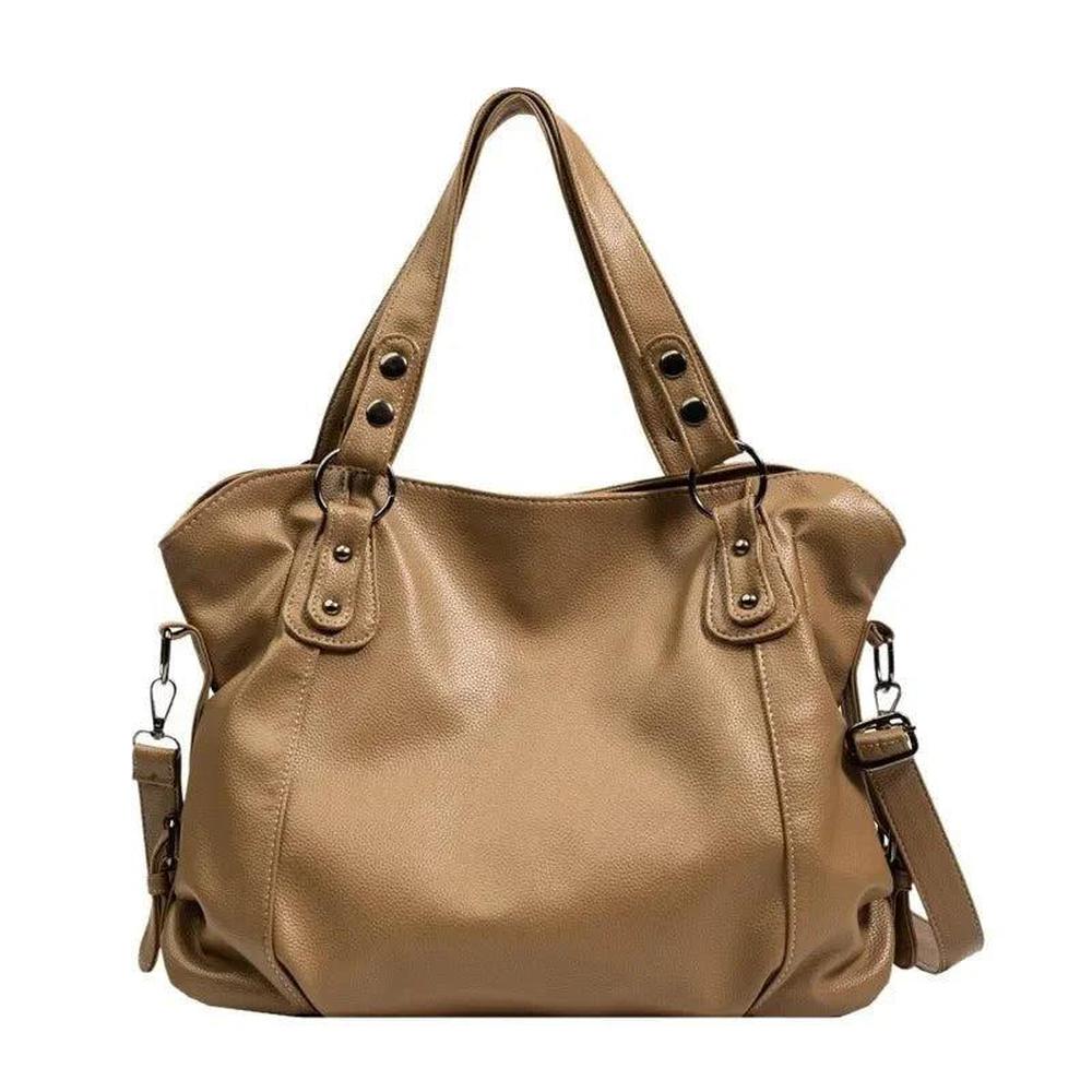 Elegant Vegan Leather Women's Handbag with Adjustable Shoulder Strap – 5 Colors Available, 40x28x11 cm