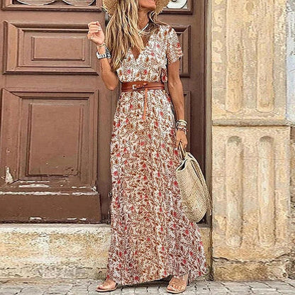Bohemian Long Summer Dress for Women in Cotton - Elegant and Comfortable, Ideal for Casual and Festive Occasions