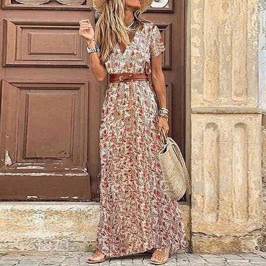 Bohemian Long Summer Dress for Women in Cotton - Elegant and Comfortable, Ideal for Casual and Festive Occasions
