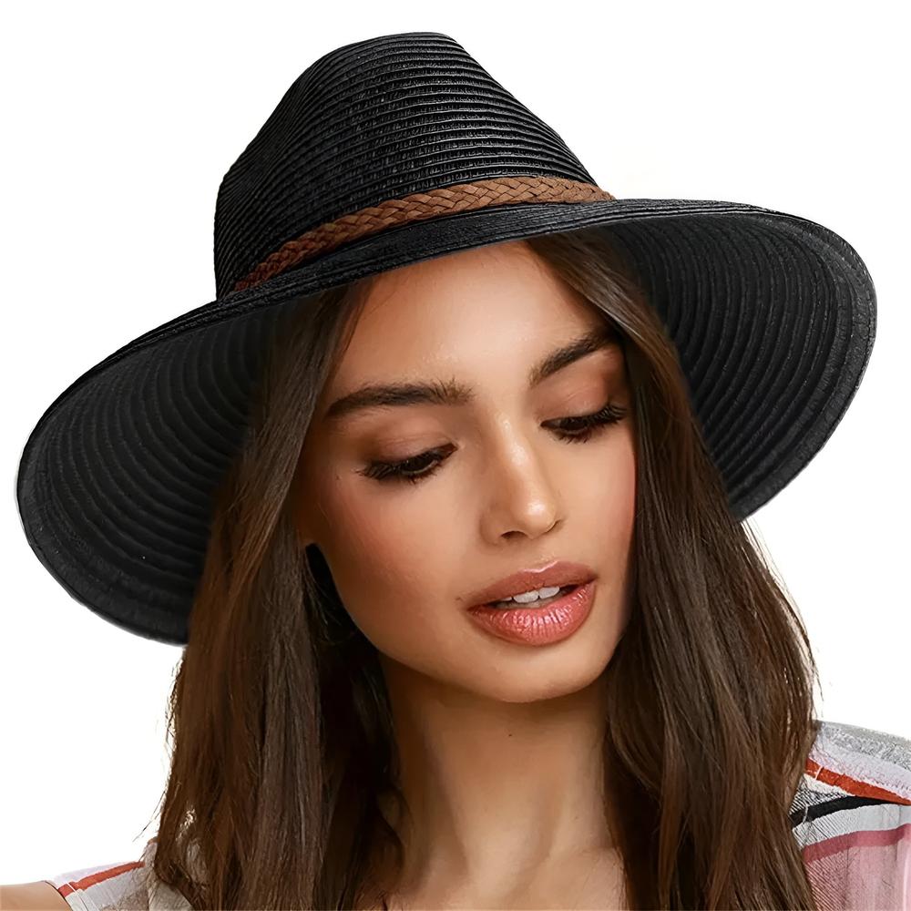 Chapeau de Paille Pliable Ajustable pour Femme – Accessoire Estival Léger avec Protection Solaire