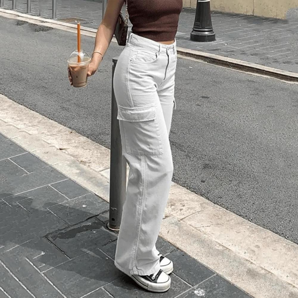 Pantalon Cargo Femme Élégant avec Poches Pratiques et Taille Ajustable – Confort et Style Moderne