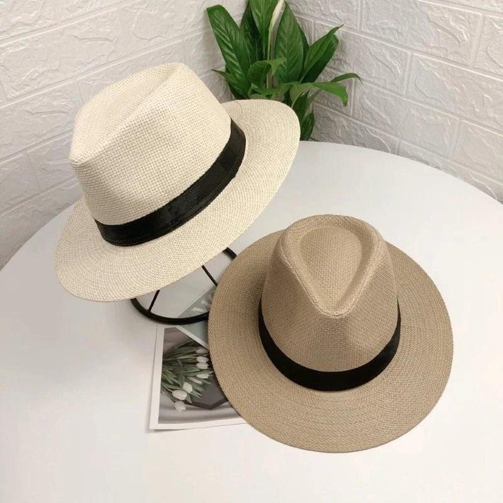 Chapeau Panama en Paille Ajustable pour Homme et Femme – Élégant Accessoire d'Été avec Protection Solaire