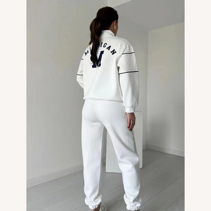 Men's University Tracksuit in Cotton and Polyester – Loose Sweatshirt and Fitted Jogging Pants, Casual Style