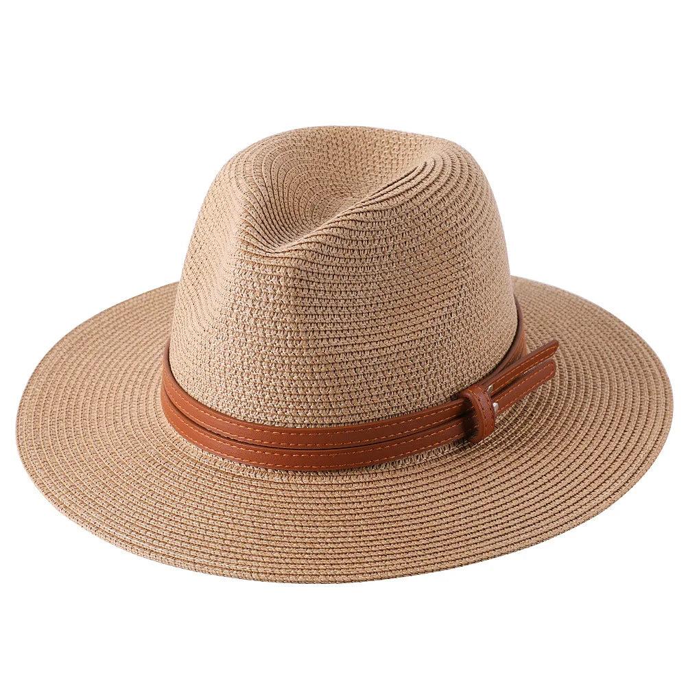 Elegant Panama Straw Hat for Men and Women - Lightweight Sun Protection, Size 56-60 cm, Chic Summer Accessory