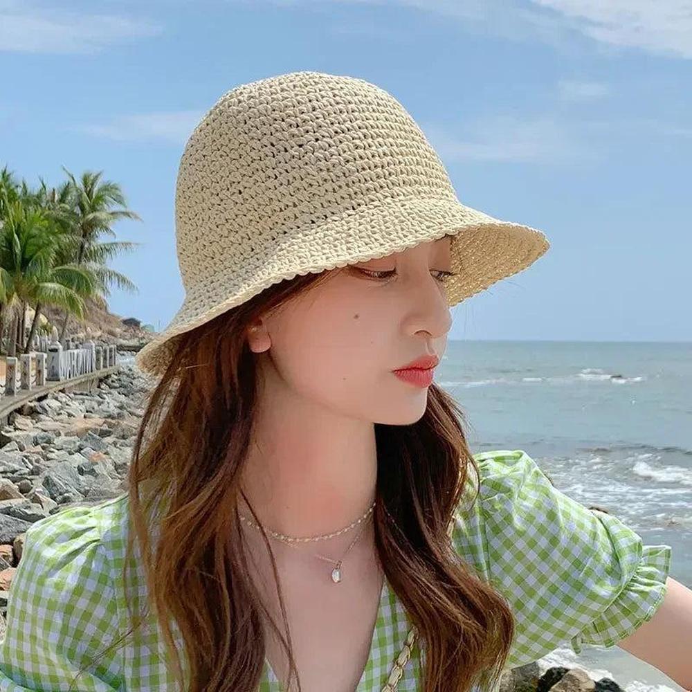 Variant image for Chapeau de Paille Femme Ajustable avec Protection Solaire – Accessoire Estival Élégant en Paille Naturelle-4