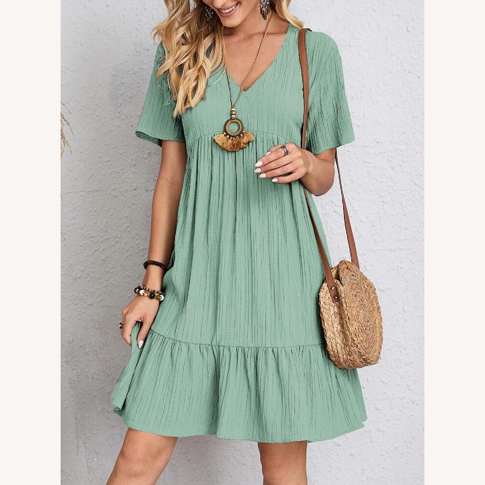 Chic Long Dress for Women Mabel with Long Sleeves and Sleek Cut – Timeless Elegance for All Occasions