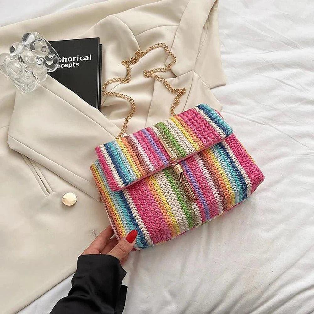 Sac à Main Femme Multicolore avec Sangle Réglable – Dimensions 24x17x9 cm, Design Moderne et Élégant