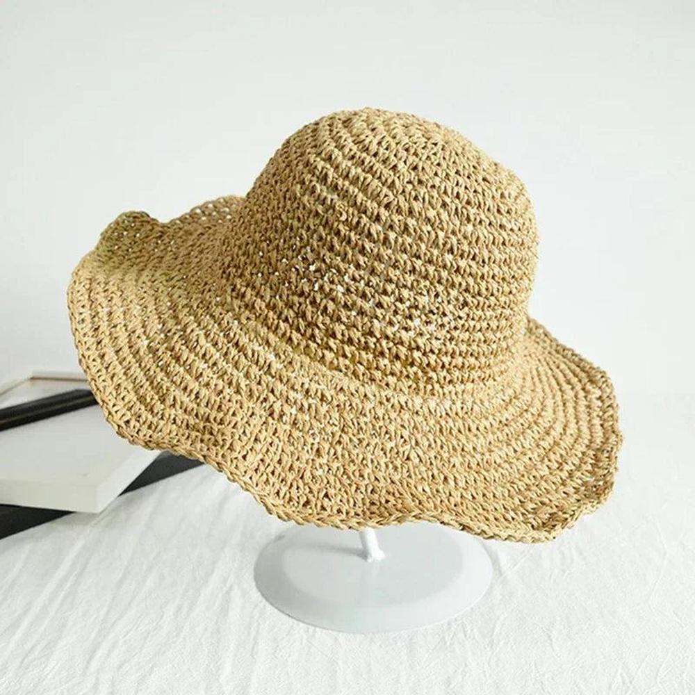 Chapeau de Paille Femme Ajustable avec Protection Solaire – Accessoire Estival Élégant en Paille Naturelle