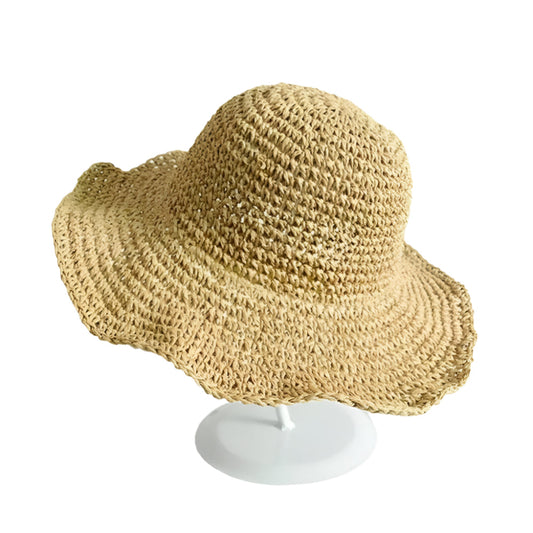Adjustable Women's Straw Hat with Sun Protection – Elegant Summer Accessory in Natural Straw