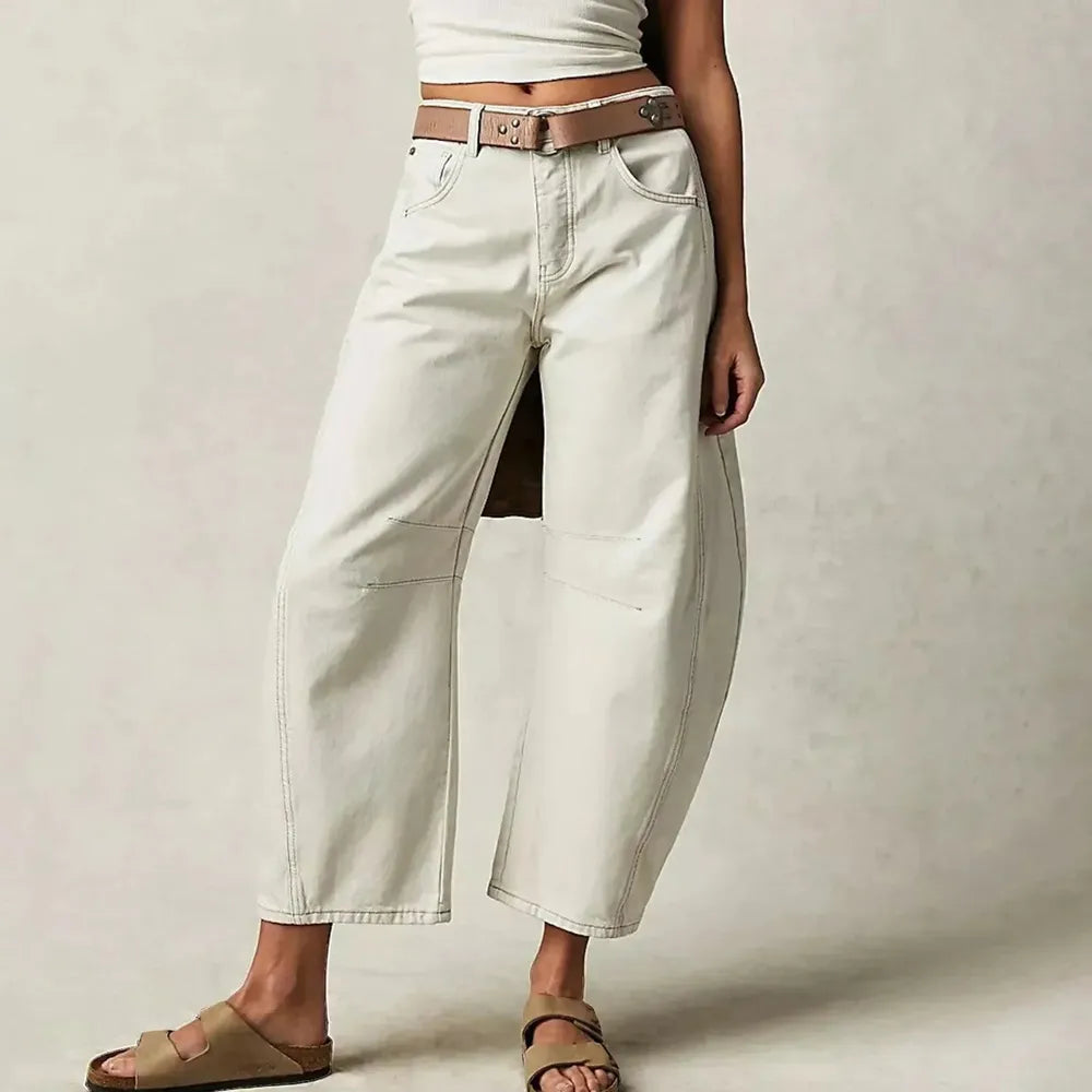 Jean Femme Confort Bleu Taille M Mélange de Coton et Élasthanne