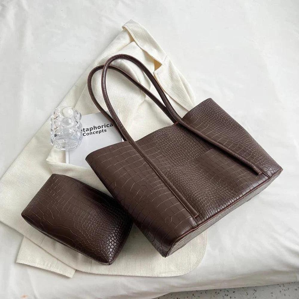 Sac à main en Croco Femme - Élégant et Pratique, Dimensions 38x28x13 cm, Intérieur Spacieux et Compartiments Organisés