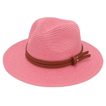 Elegant Panama Straw Hat for Men and Women - Lightweight Sun Protection, Size 56-60 cm, Chic Summer Accessory
