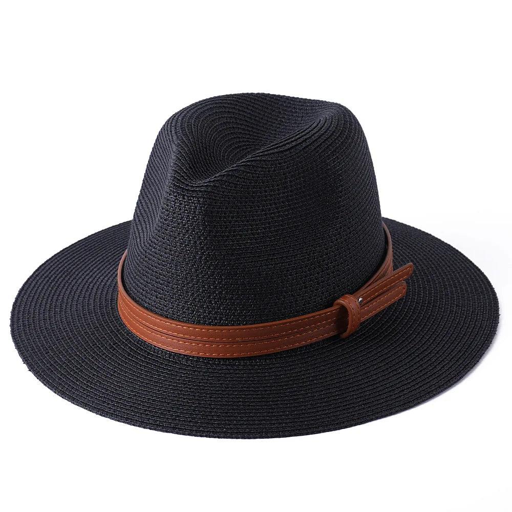 Elegant Panama Straw Hat for Men and Women - Lightweight Sun Protection, Size 56-60 cm, Chic Summer Accessory