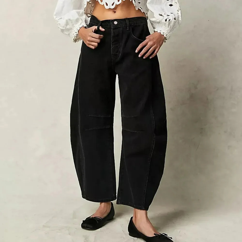 Jean Femme Confort Bleu Taille M Mélange de Coton et Élasthanne