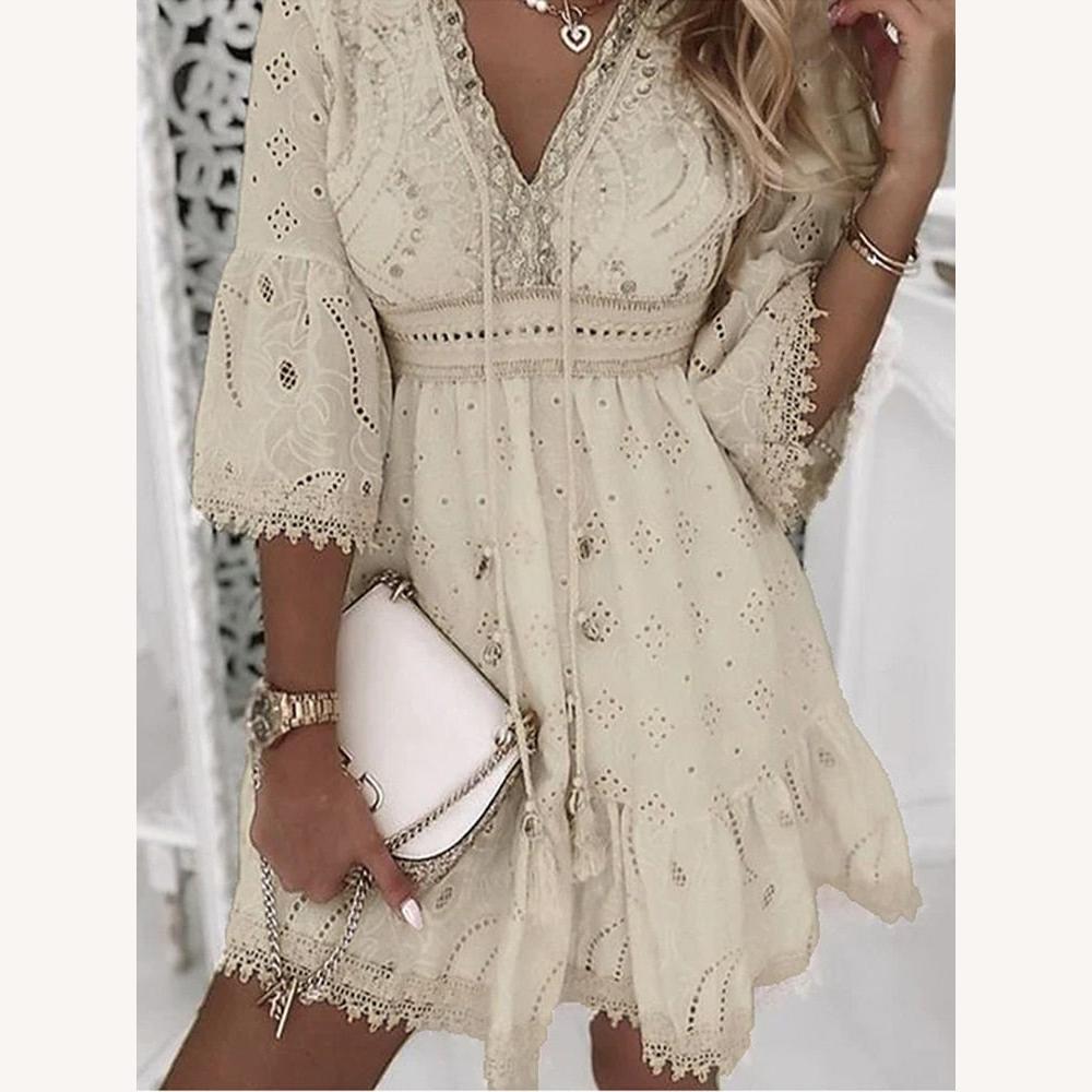 Women's Bohemian Long Summer Dress in Breathable Fabric - Chic and Comfortable for Summer