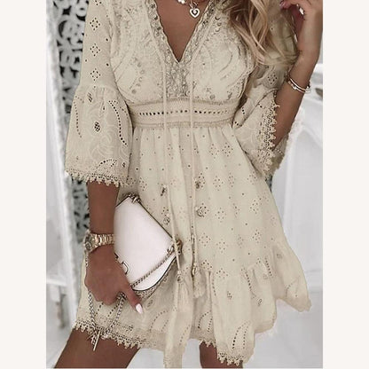 Women's Bohemian Long Summer Dress in Breathable Fabric - Chic and Comfortable for Summer