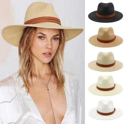 Elegant Panama Straw Hat for Men and Women - Lightweight Sun Protection, Size 56-60 cm, Chic Summer Accessory