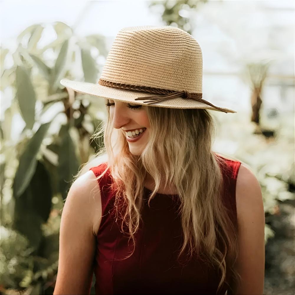Chapeau de Paille Pliable Ajustable pour Femme – Accessoire Estival Léger avec Protection Solaire