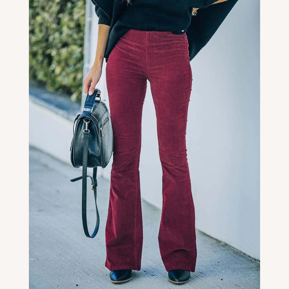 Pantalon Évasé Taille Haute Femme en Tissu Doux – Confort et Élégance, Idéal pour Toutes Occasions