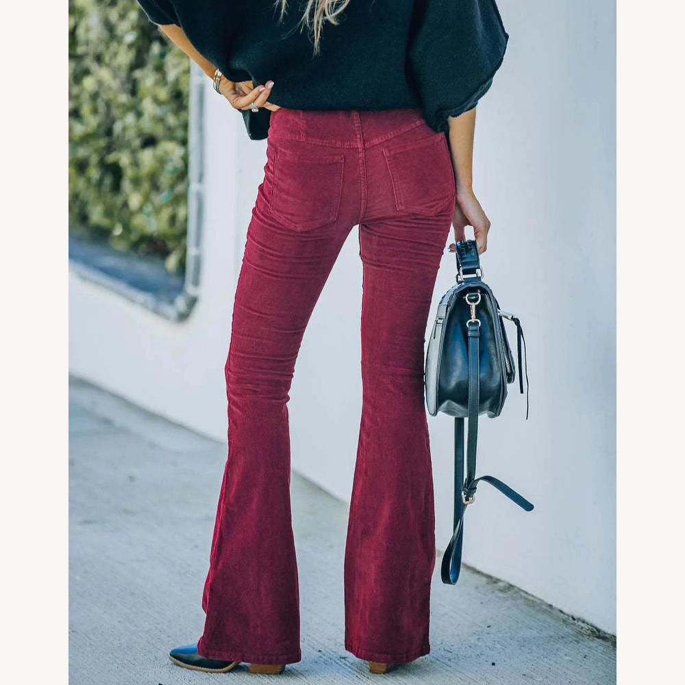 Pantalon Fluide Femme Taille Haute Évasé – Confort et Élégance en Noir, Bleu, Rose, Bordeaux, Vert