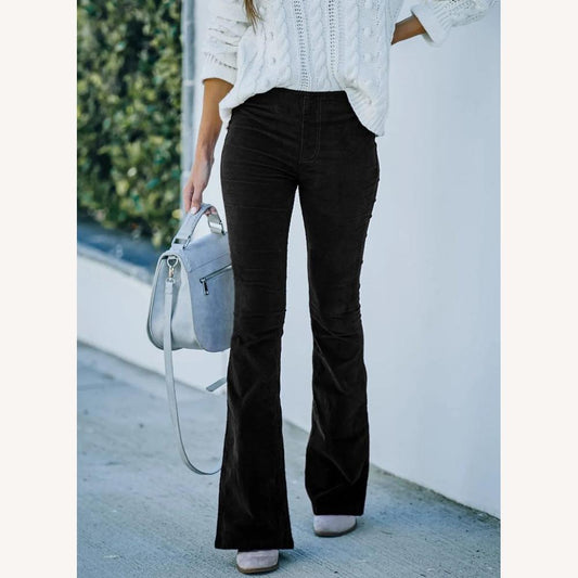 Flared High Waist Women's Pants in Soft Fabric – Comfort and Elegance, Ideal for All Occasions