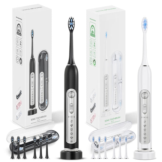 SUBORT S7 Sonic Electric Toothbrush with Smart Timer and IPX7 Waterproof – 5 Modes, Replaceable DuPont Heads