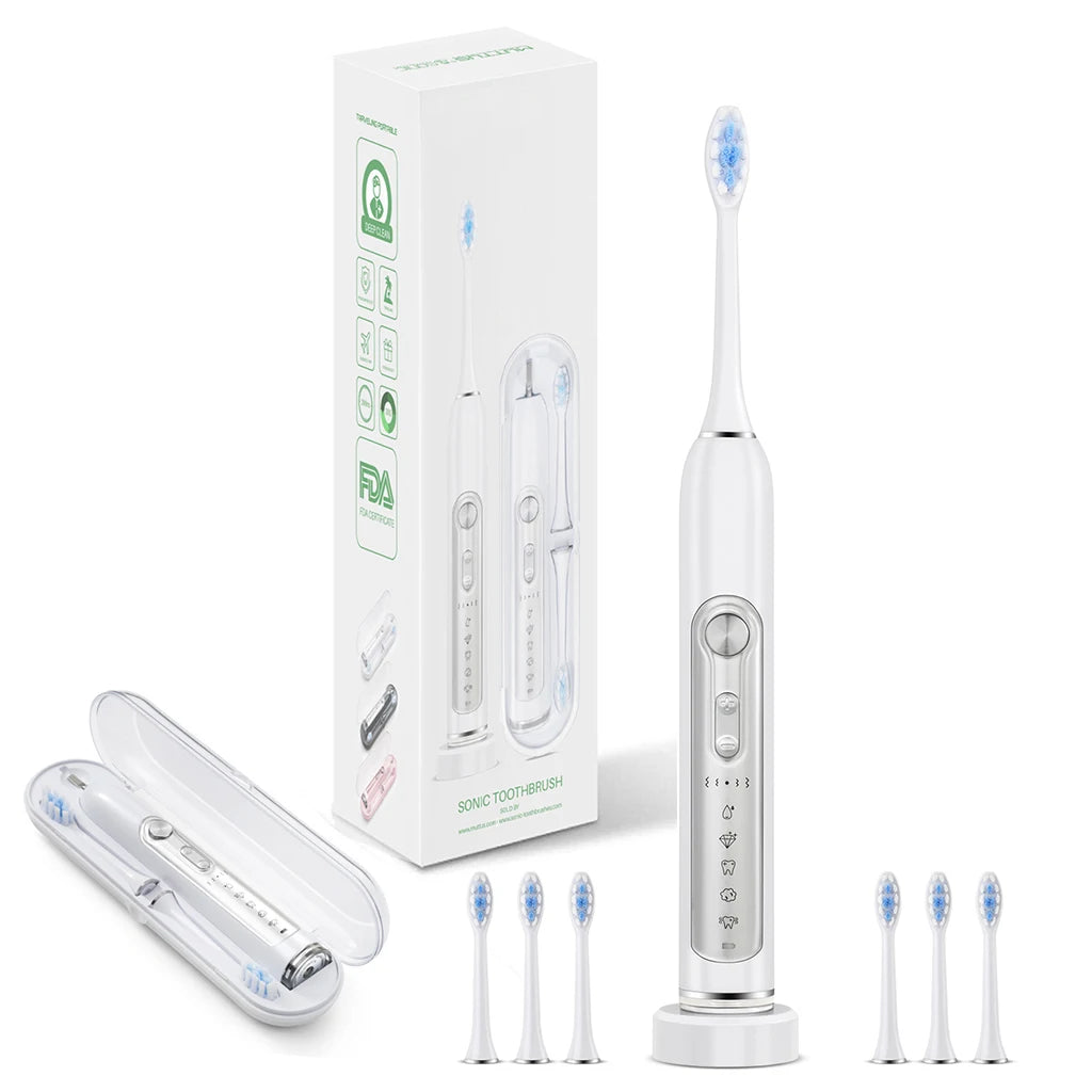 SUBORT S7 Sonic Electric Toothbrush with Smart Timer and IPX7 Waterproof – 5 Modes, Replaceable DuPont Heads