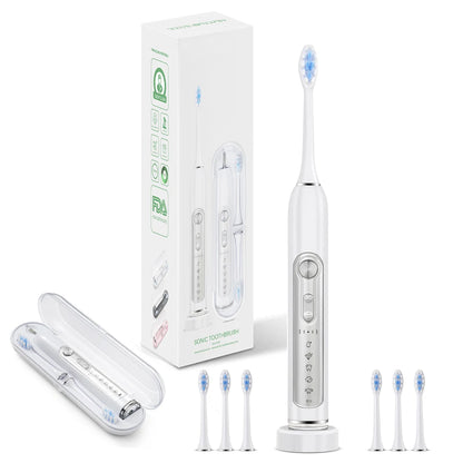 SUBORT S7 Sonic Electric Toothbrush with Smart Timer and IPX7 Waterproof – 5 Modes, Replaceable DuPont Heads