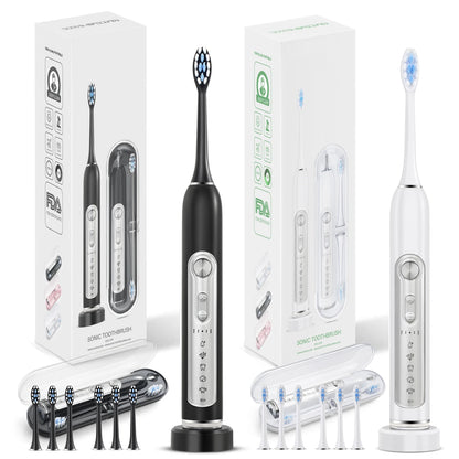 SUBORT S7 Sonic Electric Toothbrush with Smart Timer and IPX7 Waterproof – 5 Modes, Replaceable DuPont Heads